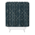 Little Om Starry Web navy Shower Curtain