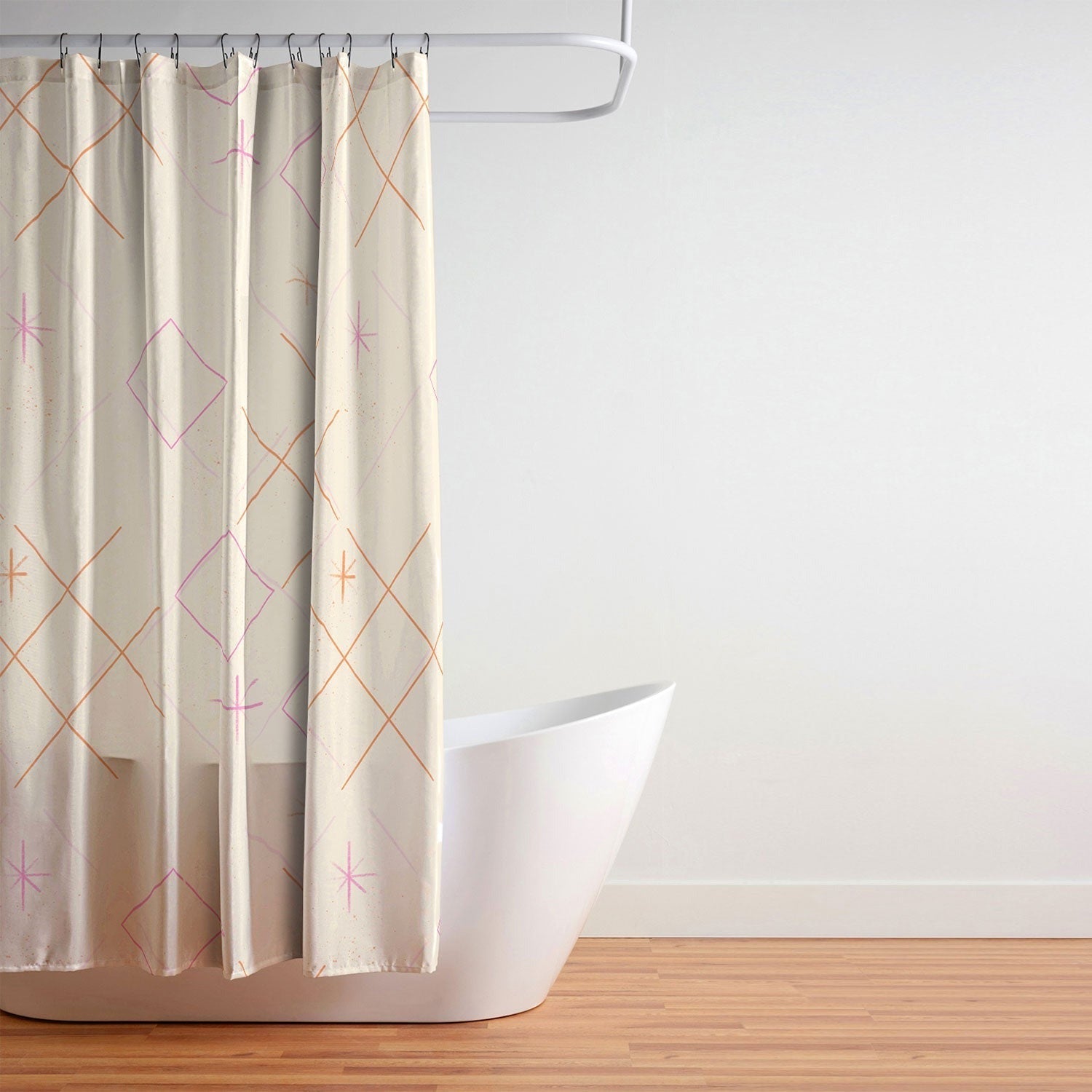 Little Om Starry Web cream Shower Curtain