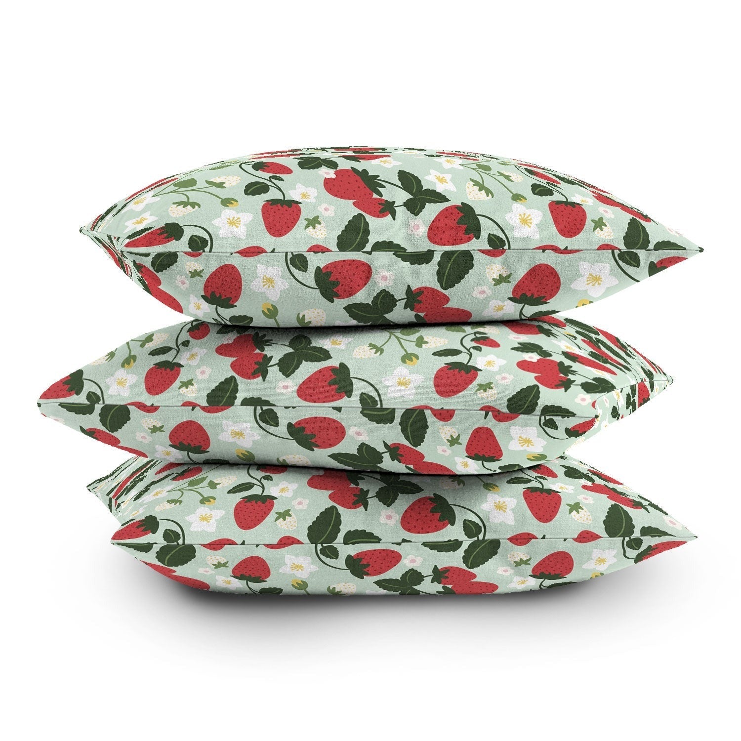 Design by Spark Strawberry Florals Fields Outdoor Throw Pillow