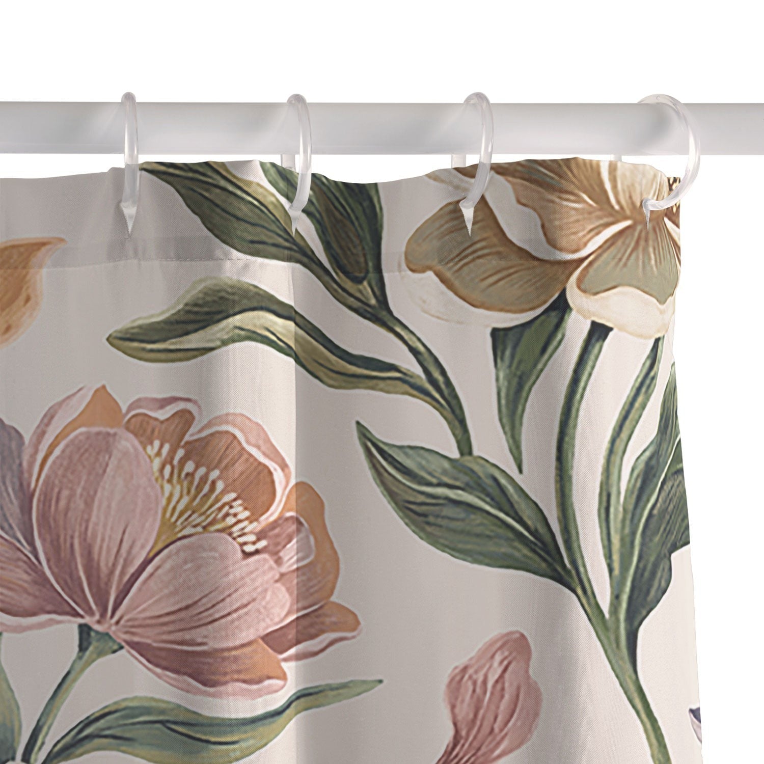 Marta Barragan Camarasa Hand Painted Peony Florals Shower Curtain