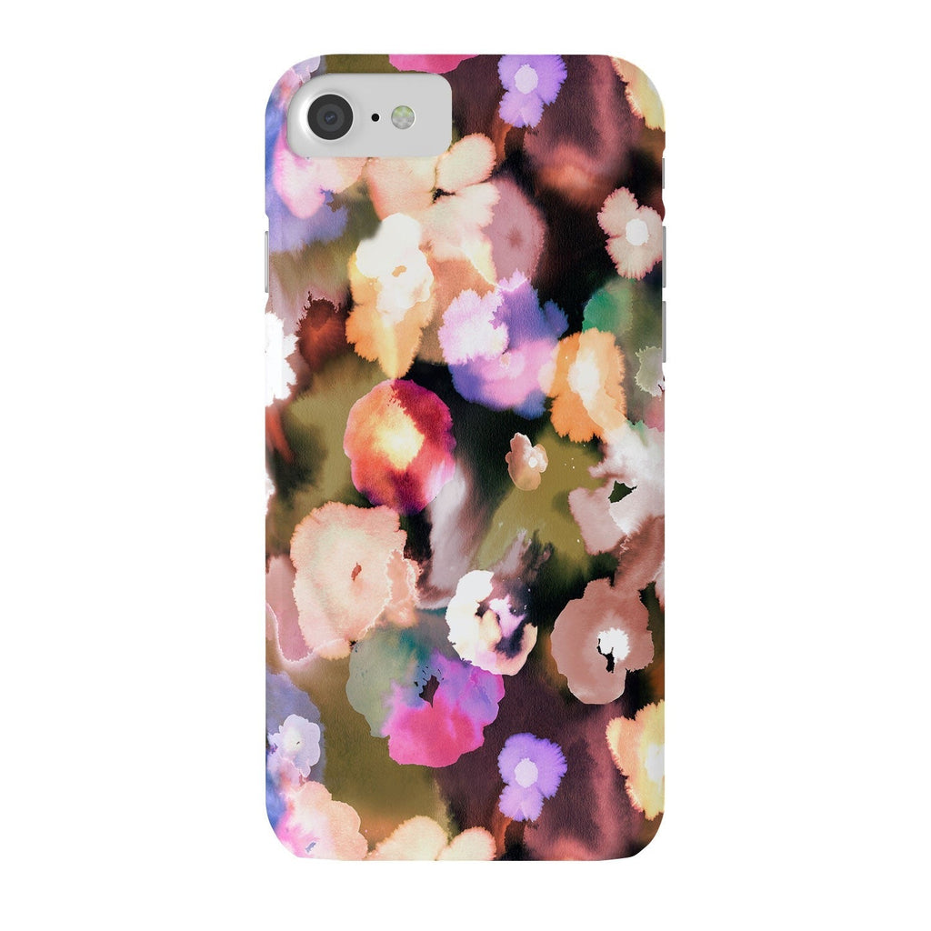 Ninola Design Botanic Retreat Ombre Abstract Watercolor Flowers Pink gold Phone Case