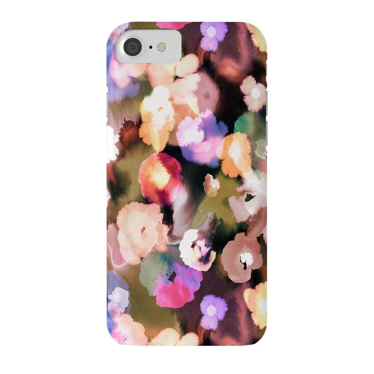 Ninola Design Botanic Retreat Ombre Abstract Watercolor Flowers Pink gold Phone Case
