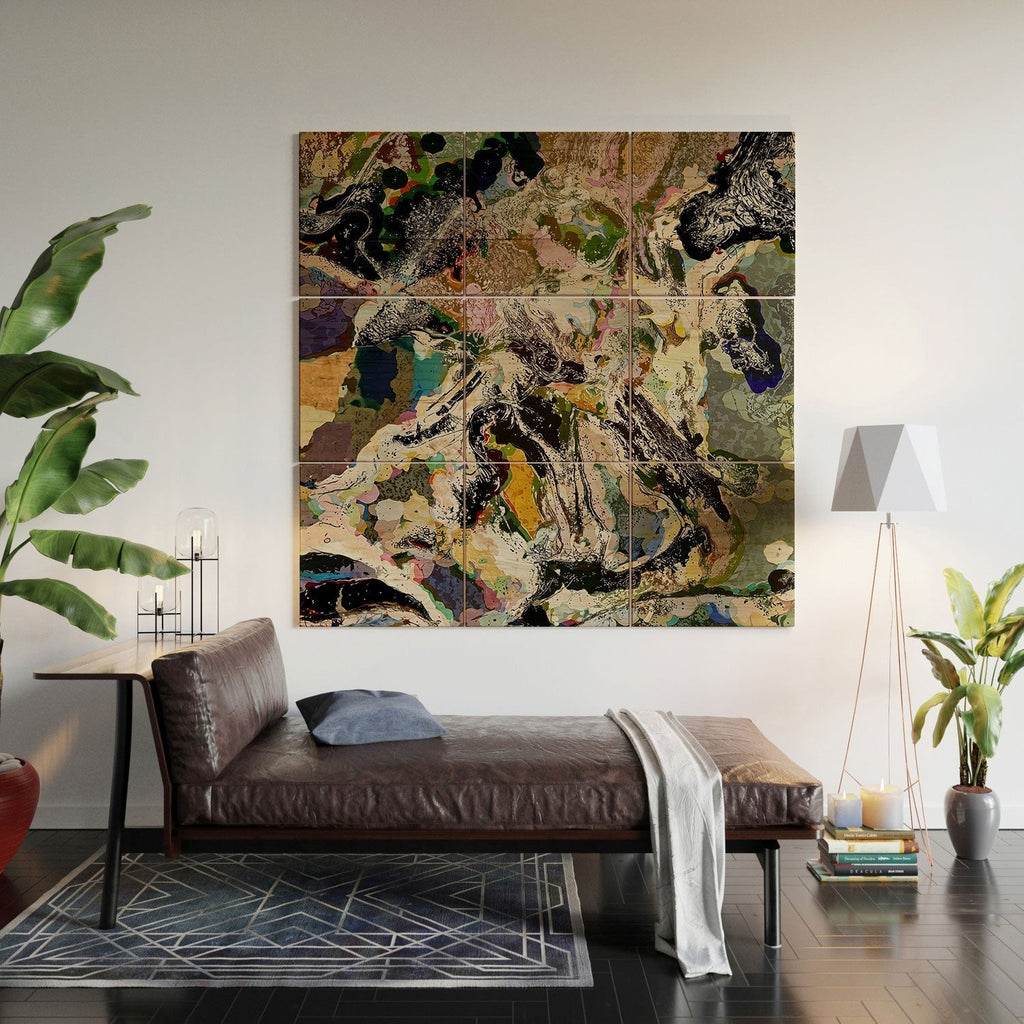 83 Oranges Echoes Beneath the Surface Wood Wall Mural