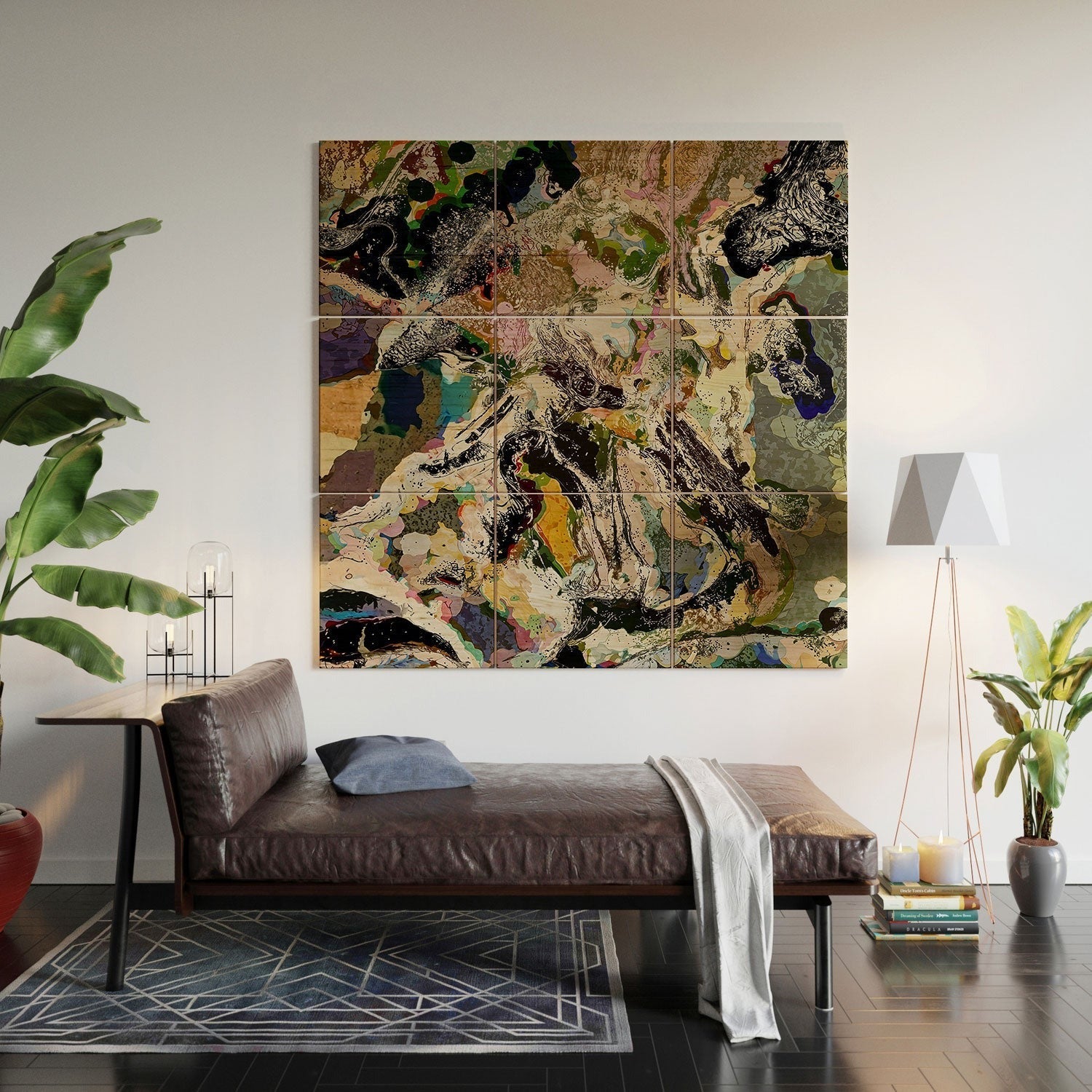 83 Oranges Echoes Beneath the Surface Wood Wall Mural