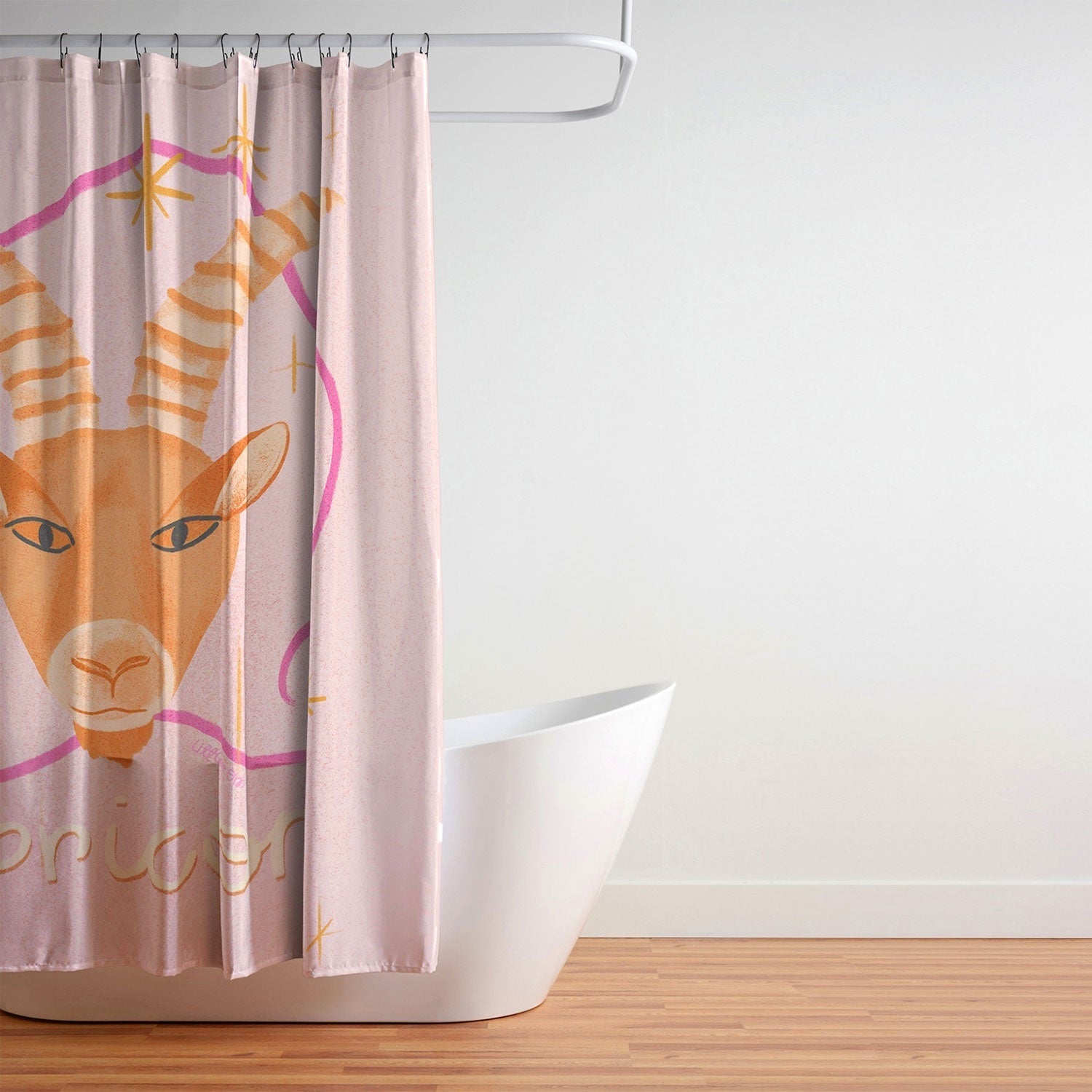 Little Om Zodiac Sign Capricorn Shower Curtain