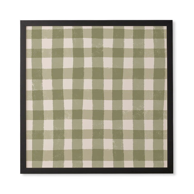 Menina Lisboa Rustic Green Plaid Framed Wall Art