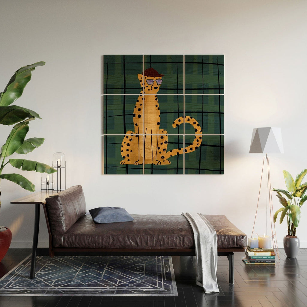Design by Spark Cheetah Cool Cat Wood Wall Mural