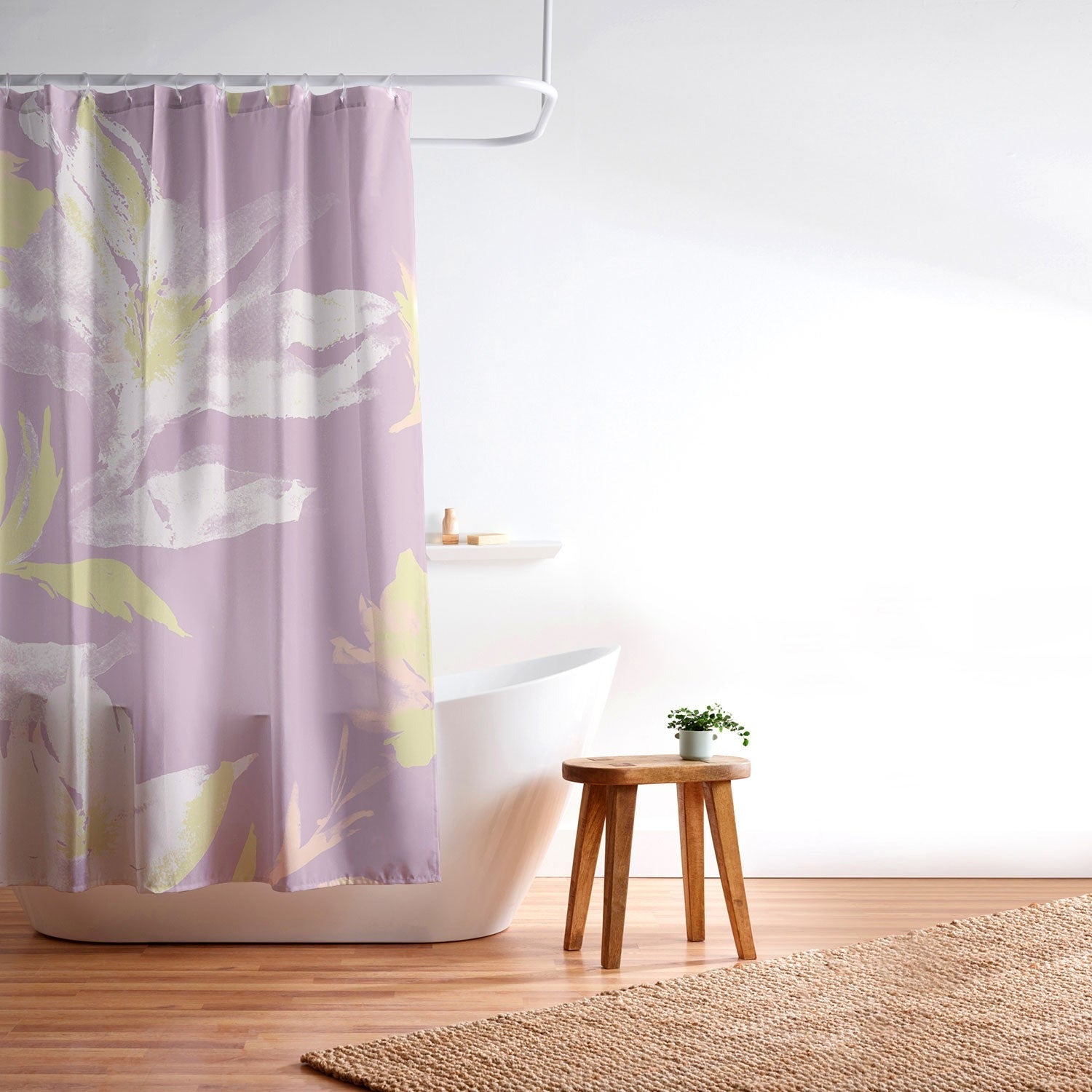Gabriela Fuente Emma Lilac Floral Shower Curtain