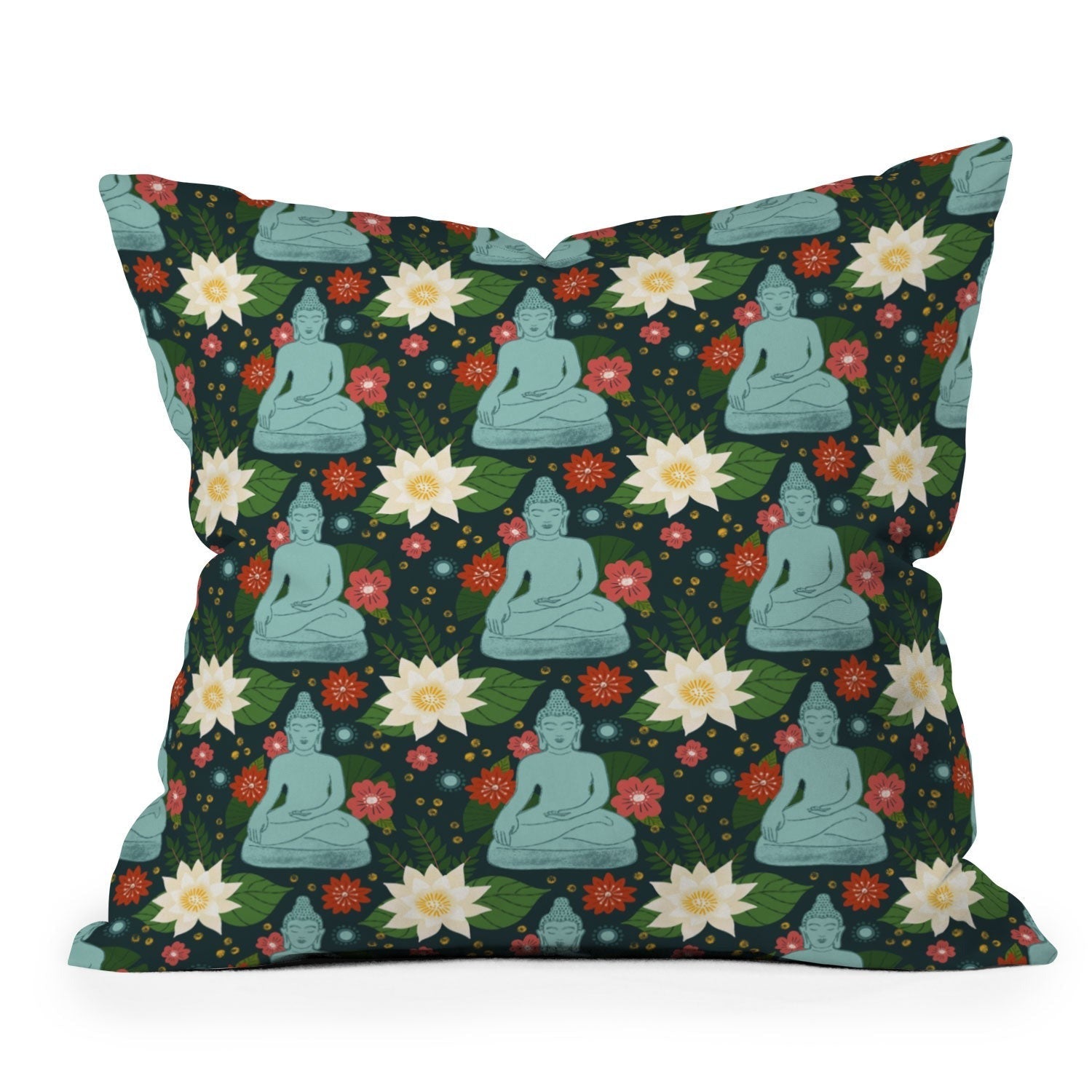 Design by Spark Meditating Lotus Buddha Throw Pillow