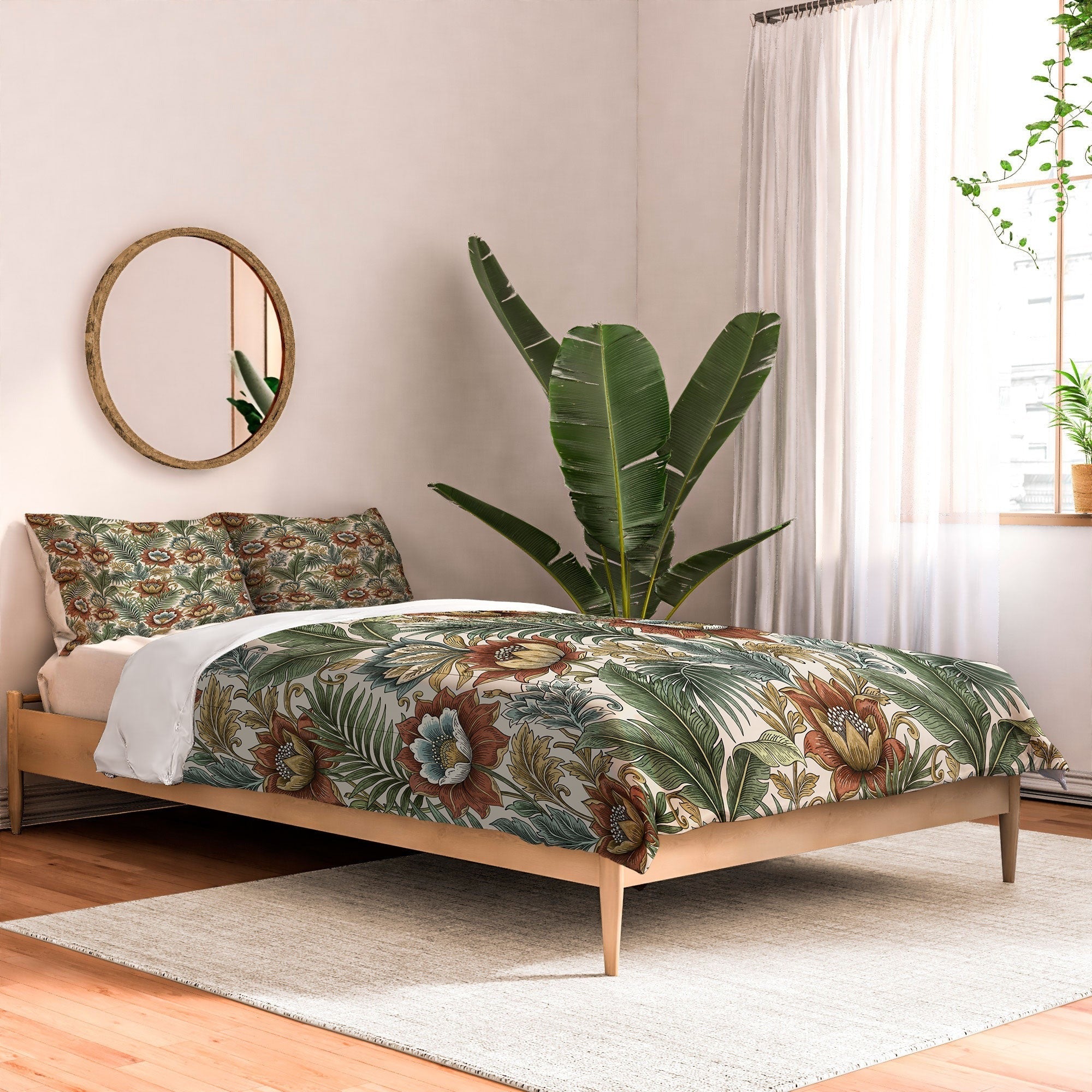 Marta Barragan Camarasa Retro Jungle Garden Comforter