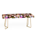 Ninola Design Botanic Retreat Ombre Abstract Watercolor Flowers Pink gold Bench