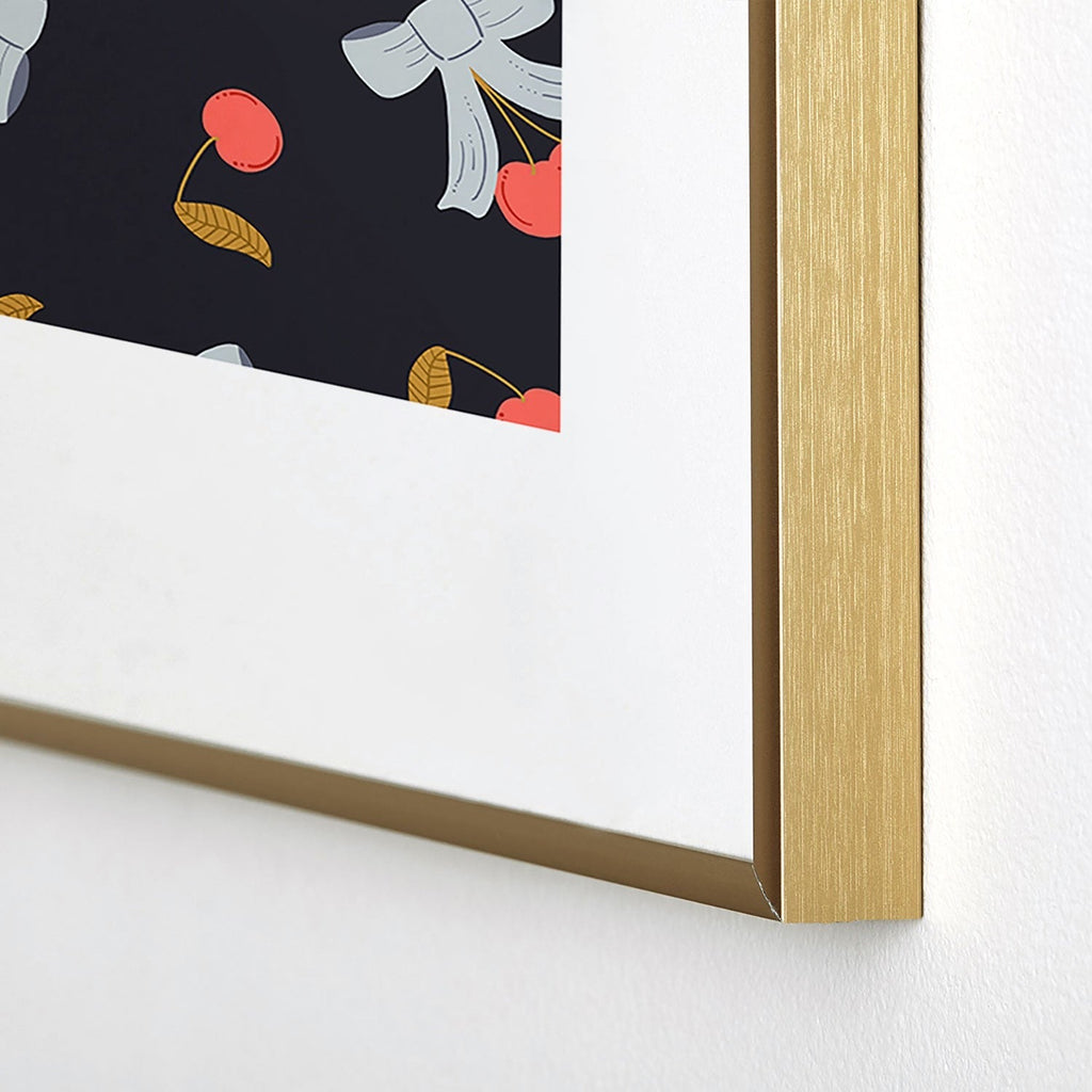 Jennifer Labre Cherries and Bows Metal Framed Art Print