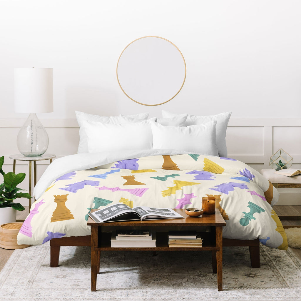 Design by Spark Chess Game Pieces Duvet Cover