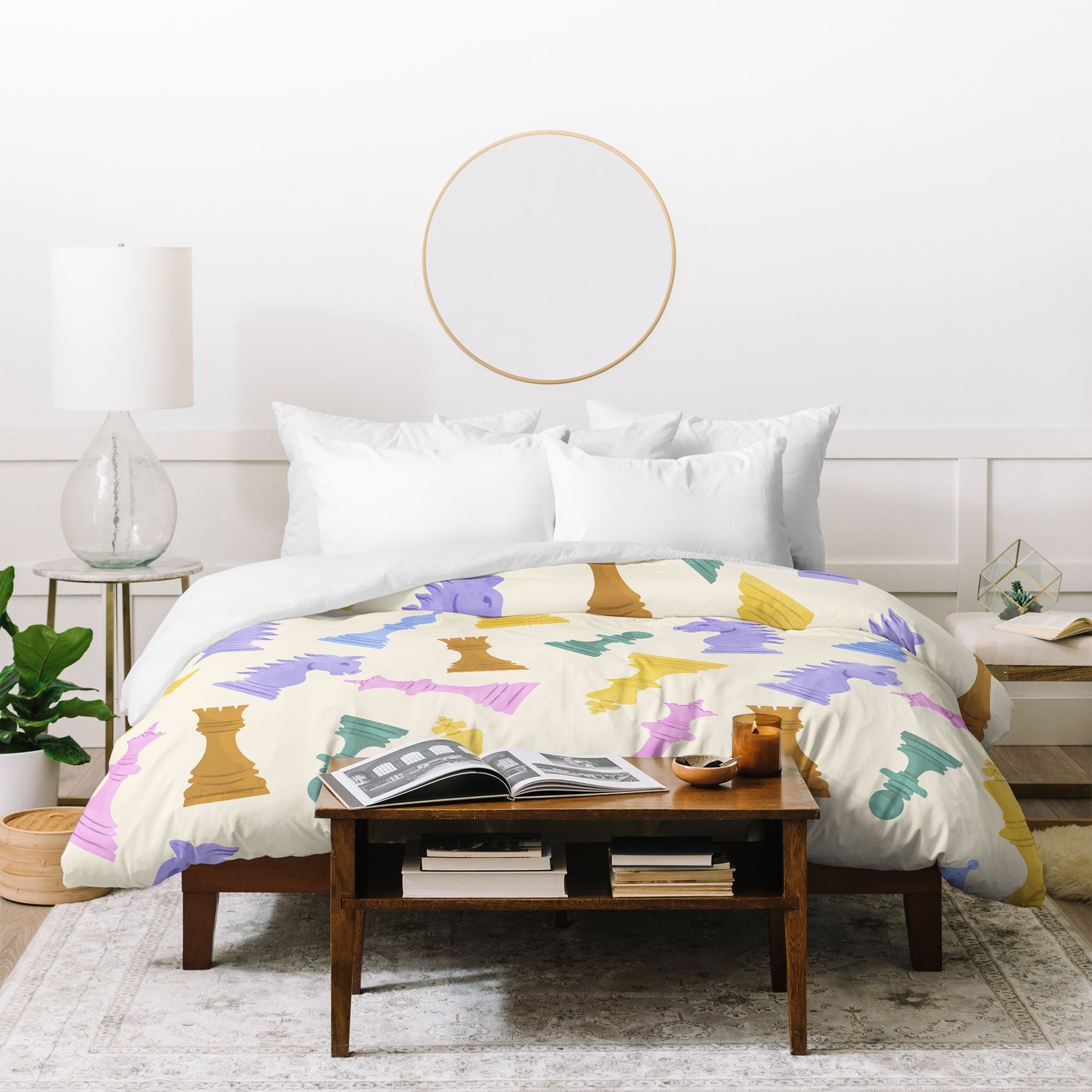 Design by Spark Chess Game Pieces Duvet Cover