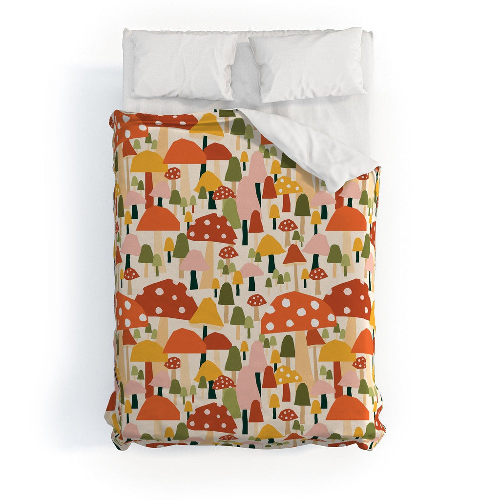 Valeria Frustaci autumnal mushrooms Duvet Cover