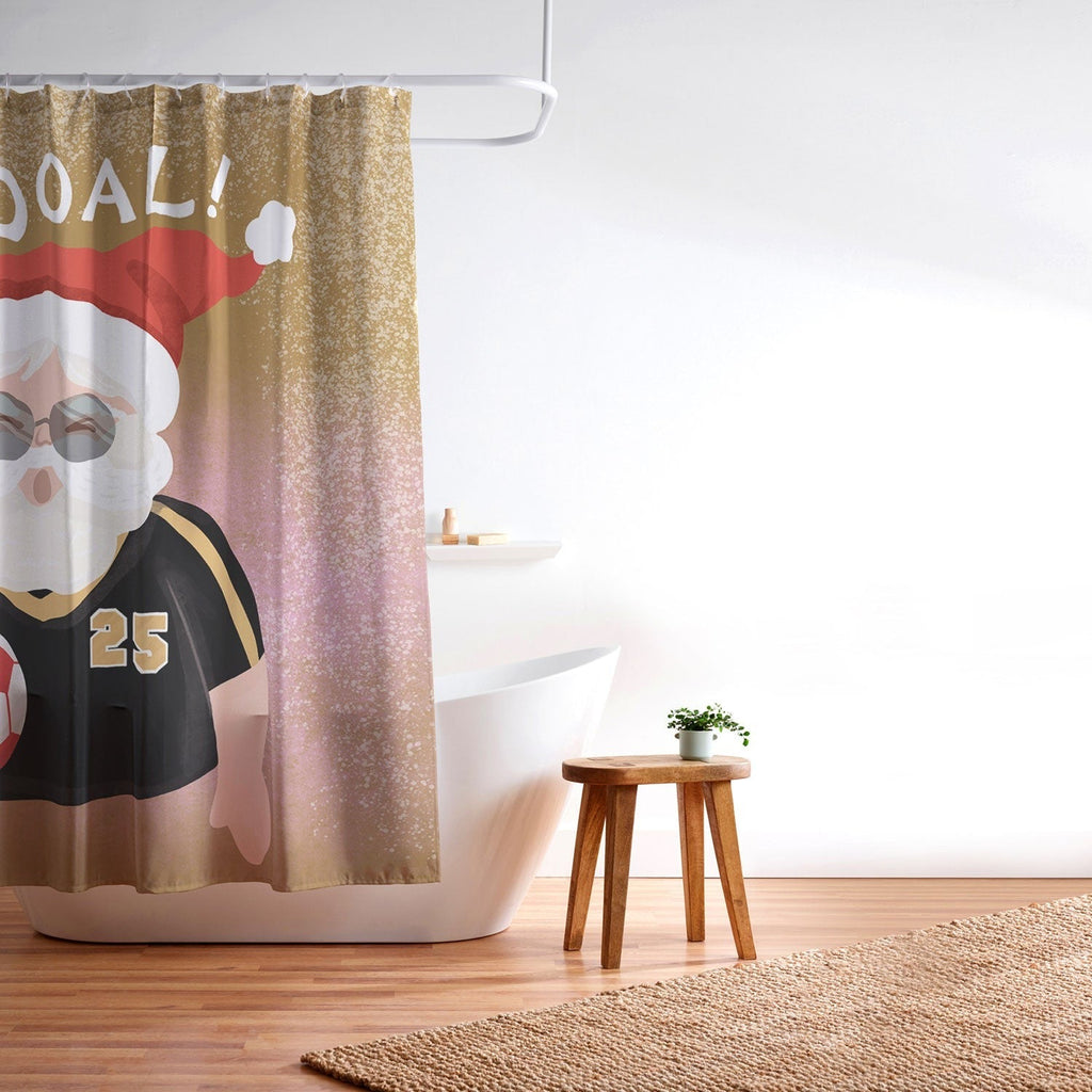 Design by Spark Sporty Soccer Santa Shower Curtain