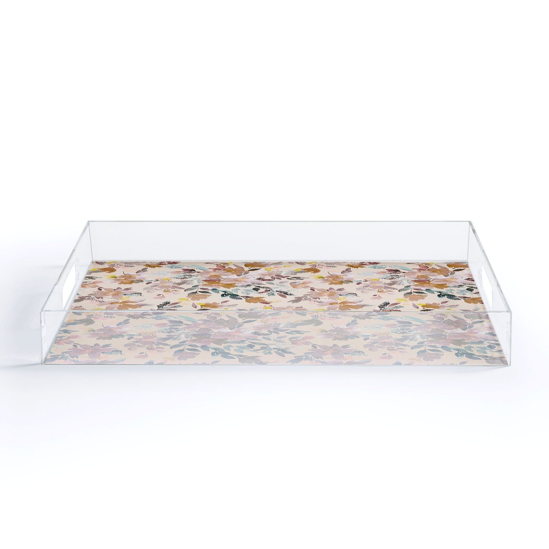 Ninola Design Botanic Retreat Floral Oleander Whimsical Soft Pink Acrylic Tray
