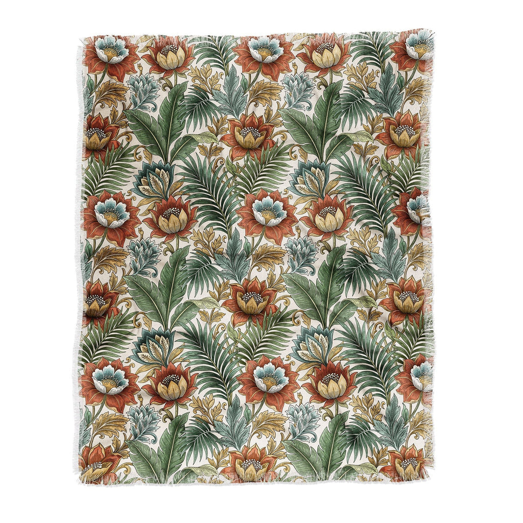 Marta Barragan Camarasa Retro Jungle Garden Throw Blanket