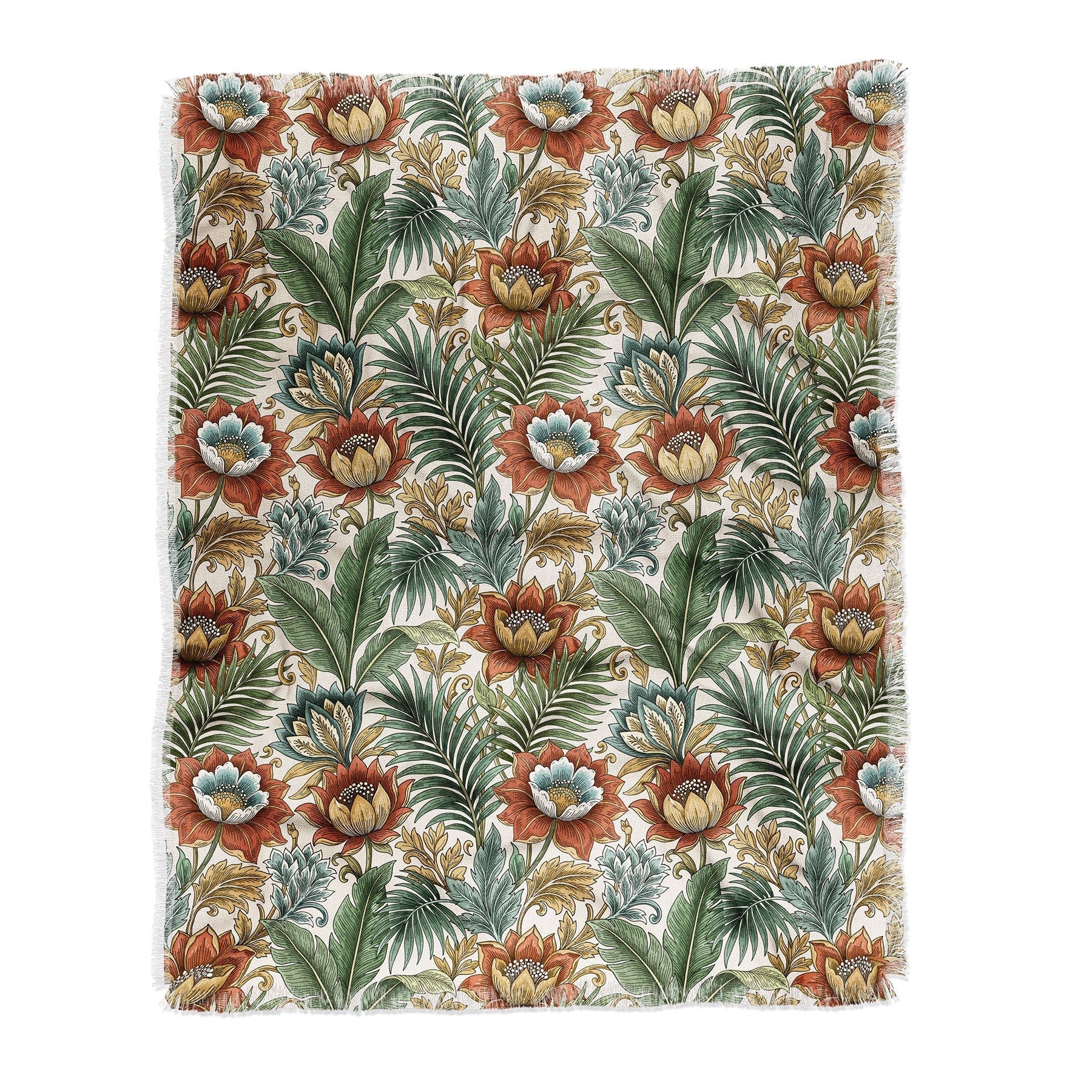 Marta Barragan Camarasa Retro Jungle Garden Throw Blanket