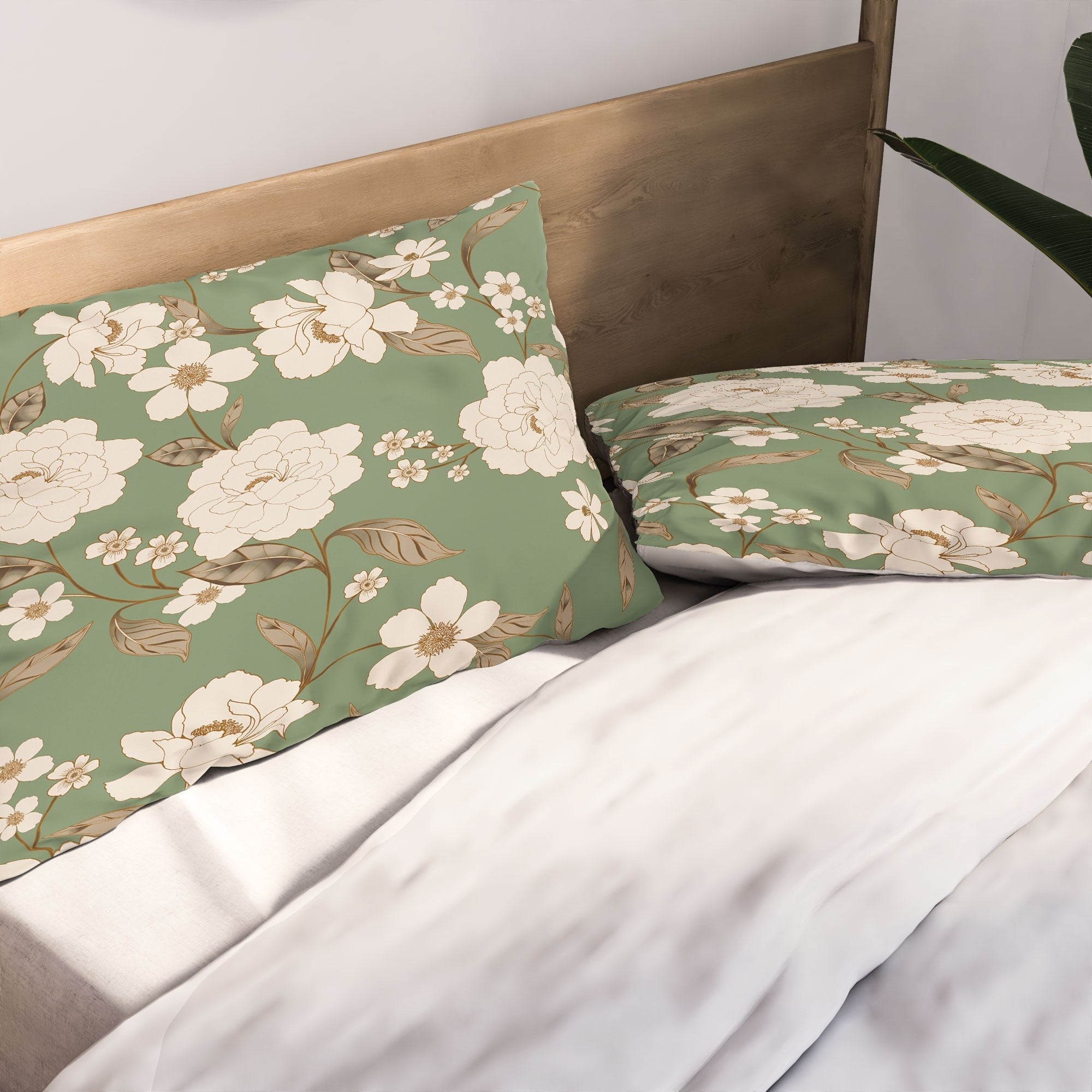 Gabriela Fuente Olive Floral Roberta Pillow Shams