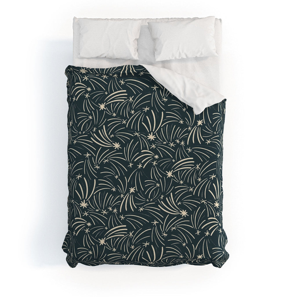 Little Om Pattern Shooting Stars blue Duvet Cover
