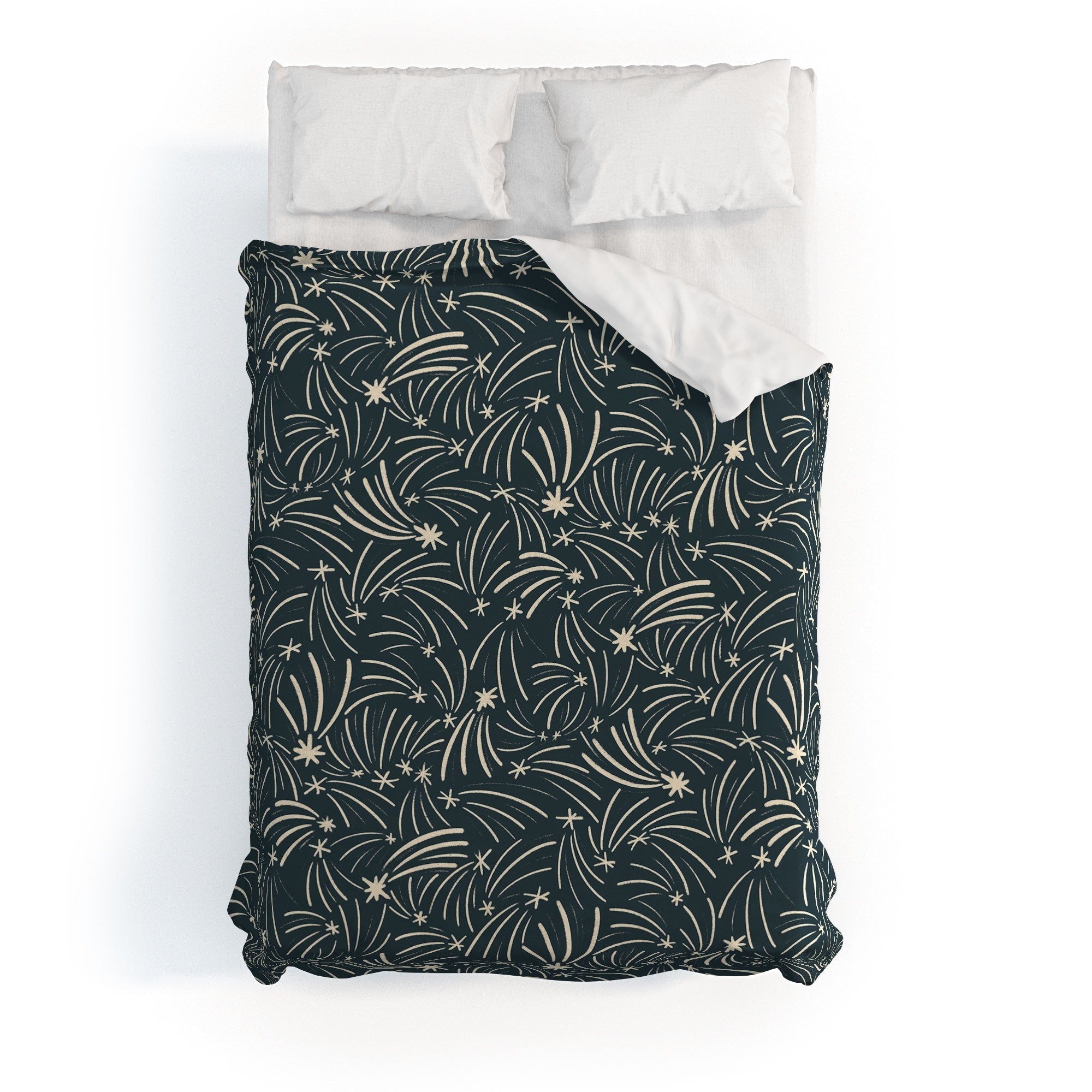 Little Om Pattern Shooting Stars blue Duvet Cover