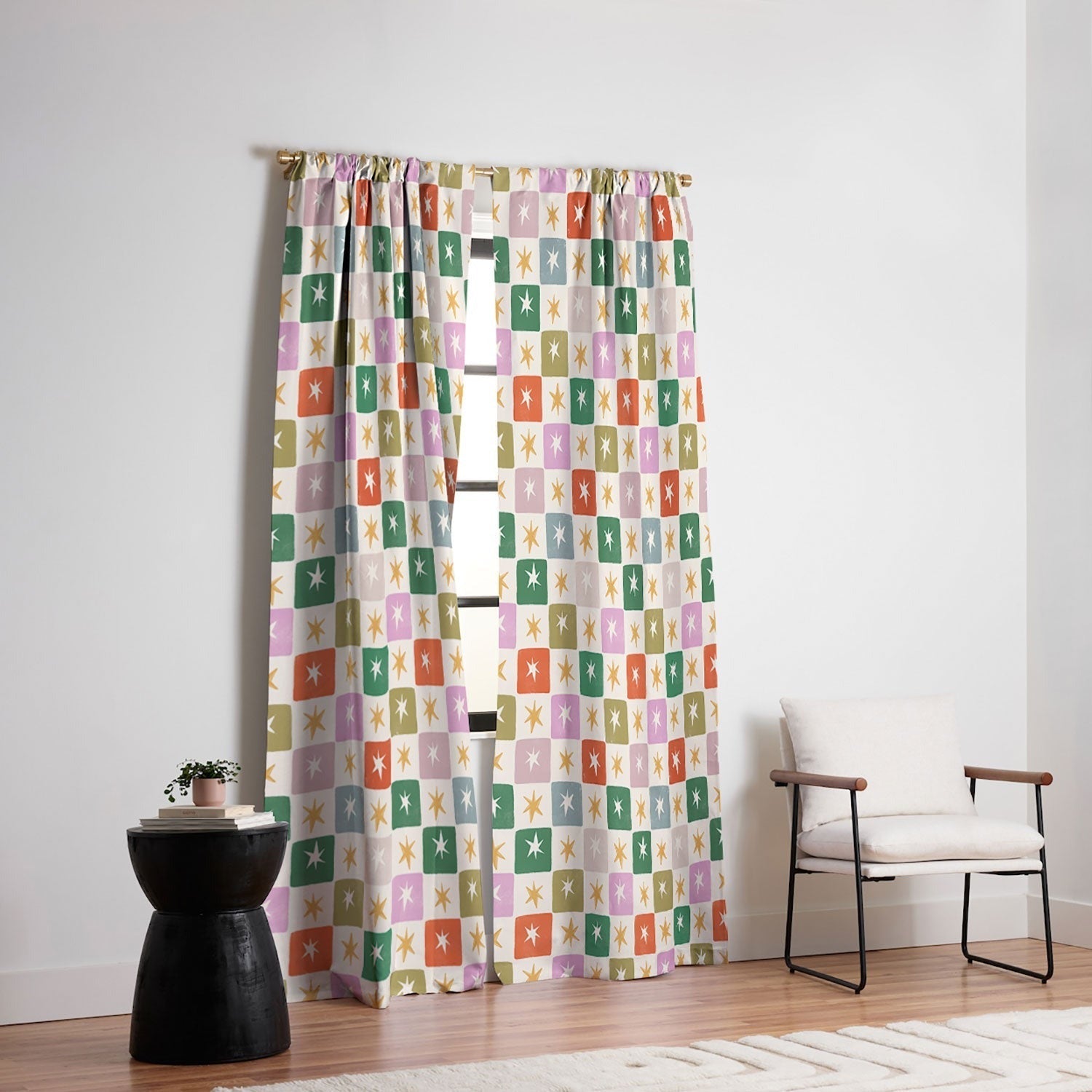 LouBruzzoni Retro Star Block Pattern Blackout Non Repeat