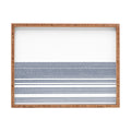 Kierkegaard Design Studio organic stripes naut navy blue and white Rectangular Tray