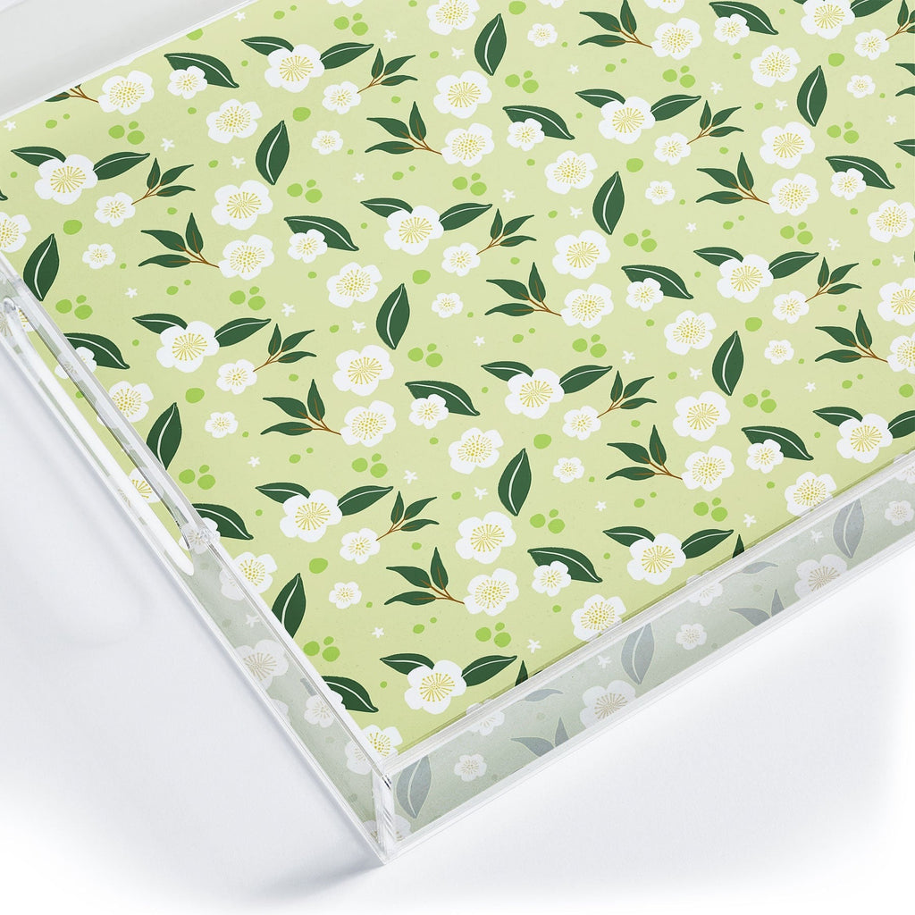 Design by Spark Matcha Tea Florals Acrylic Tray