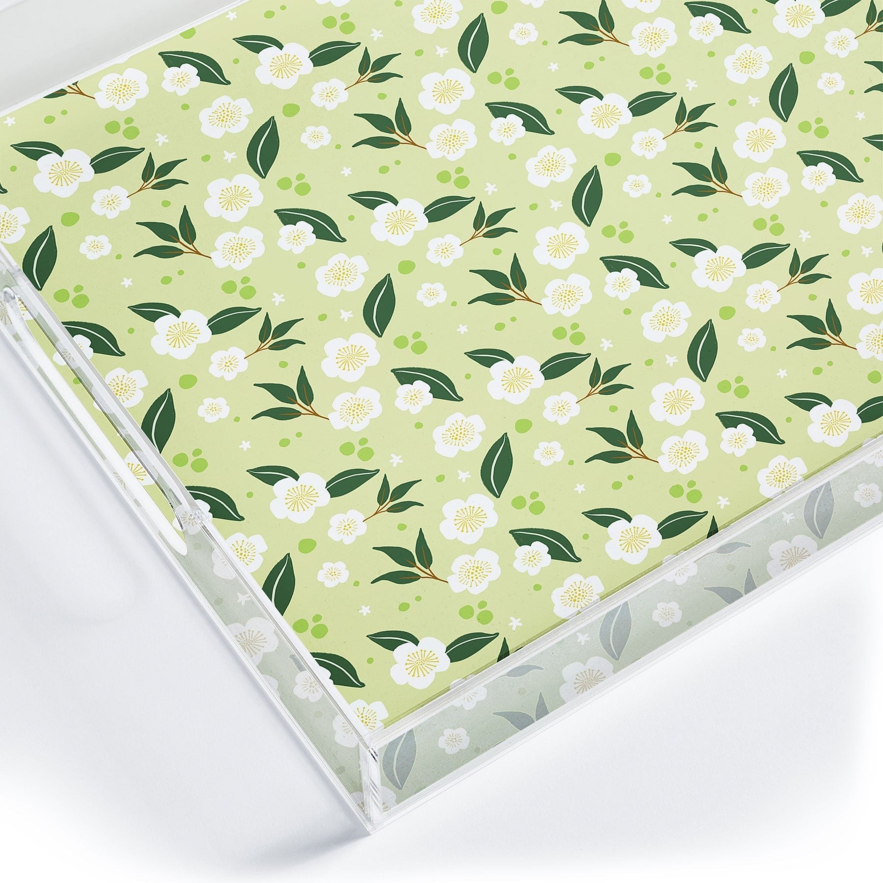 Design by Spark Matcha Tea Florals Acrylic Tray