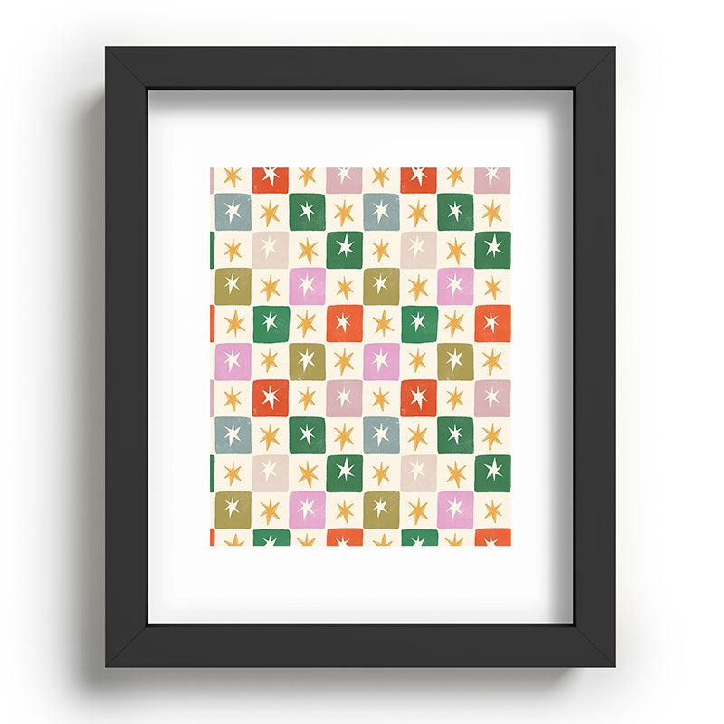 LouBruzzoni Retro Star Block Pattern Recessed Framing Rectangle