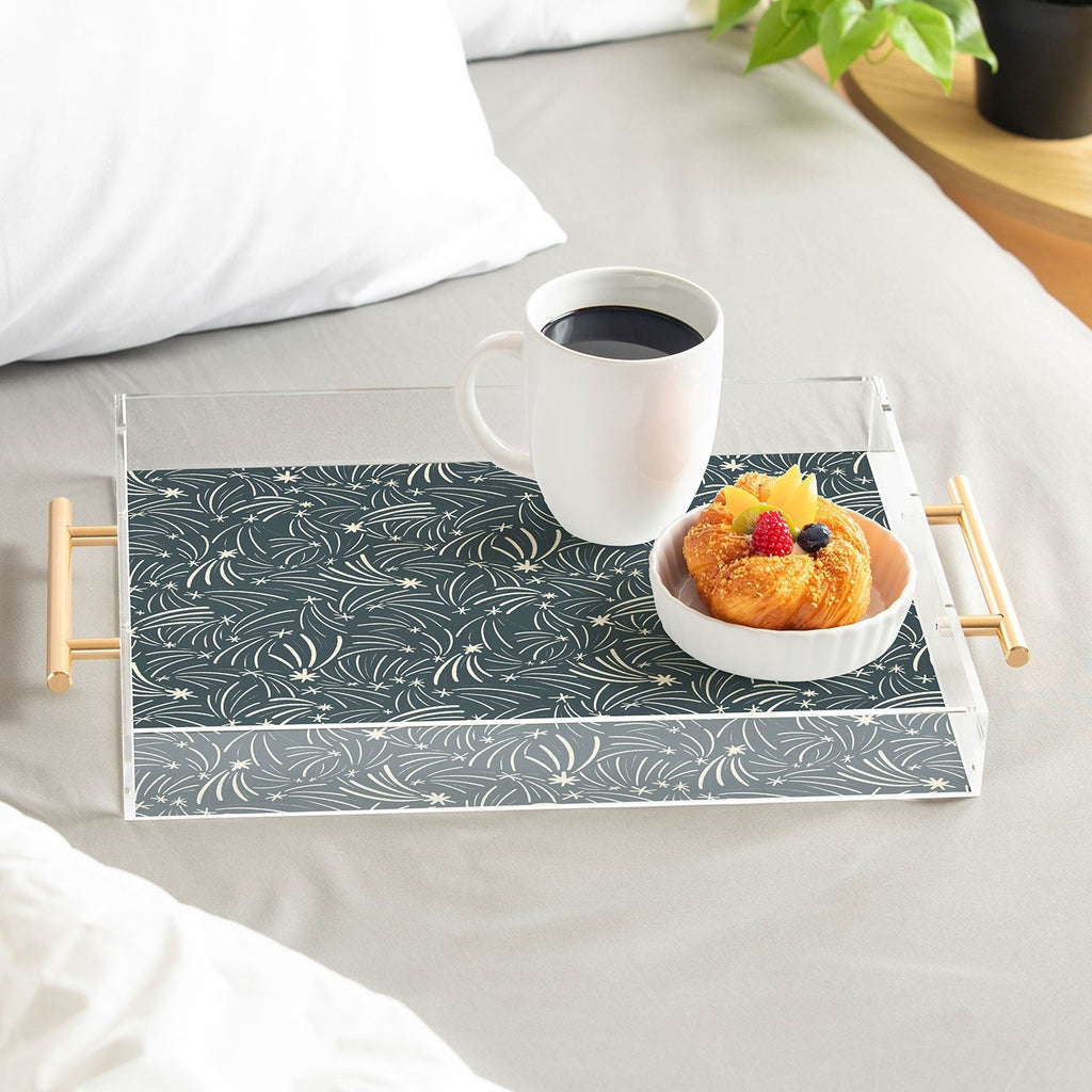 Little Om Pattern Shooting Stars blue Acrylic Tray