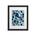 Ninola Design Botanic Retreat Ombre Abstract Watercolor Flowers Blue Navy Framed Art Print