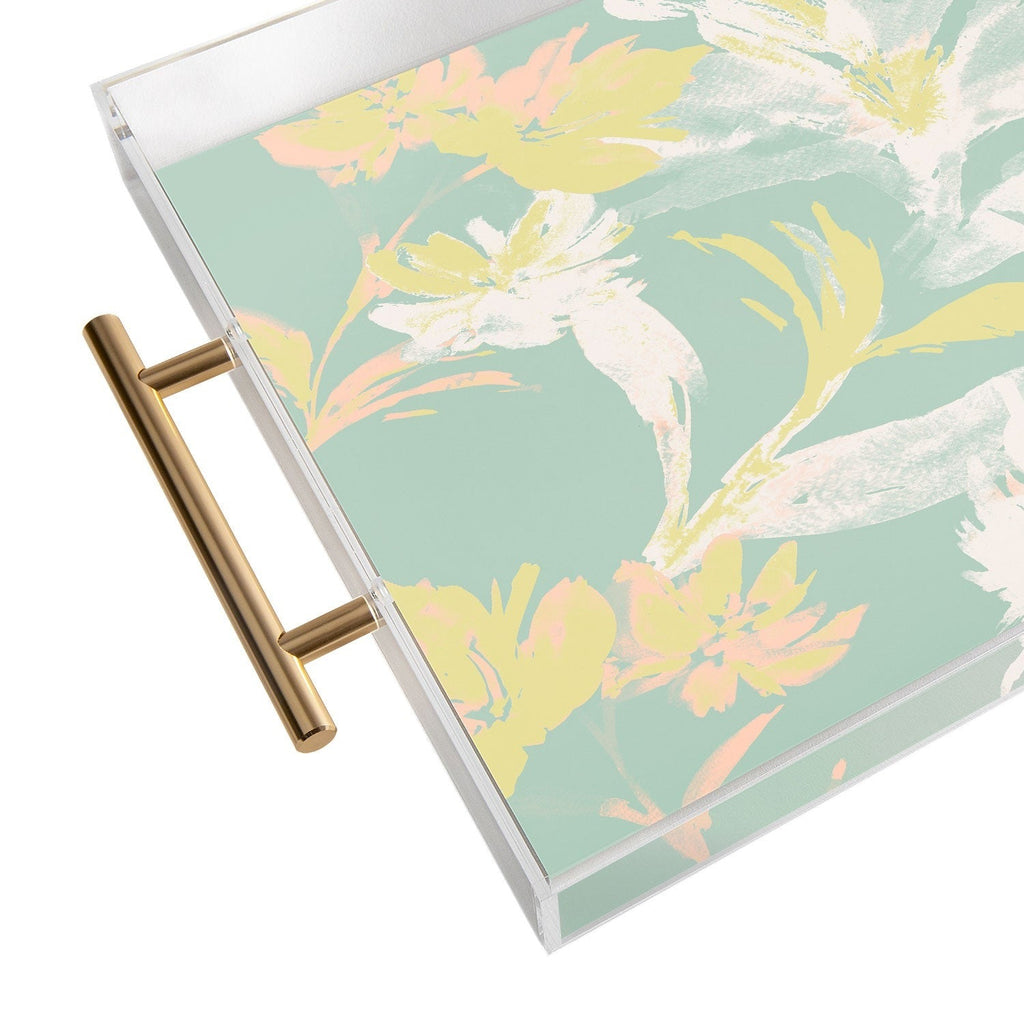 Gabriela Fuente Emma Floral Mint Acrylic Tray
