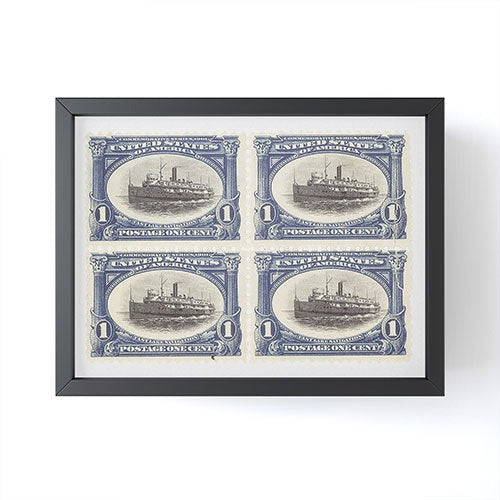 DENY Designs 1901 1c Fast Lake Navigation Stamps Framed Mini Art Print