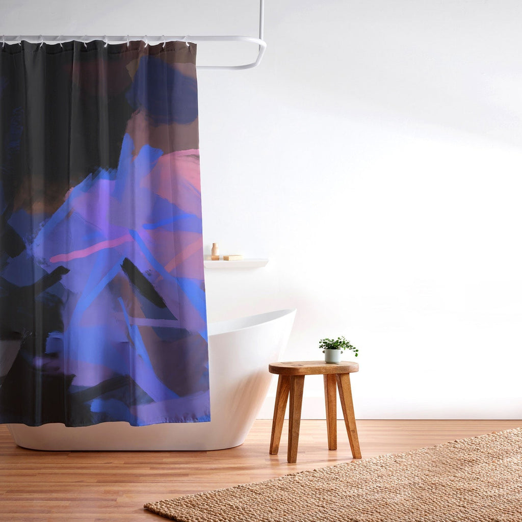 83 Oranges Midnight Sparks Shower Curtain