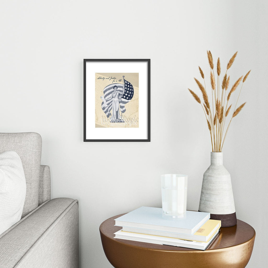 DENY Designs Liberty and Justice Woman Metal Framed Art Print