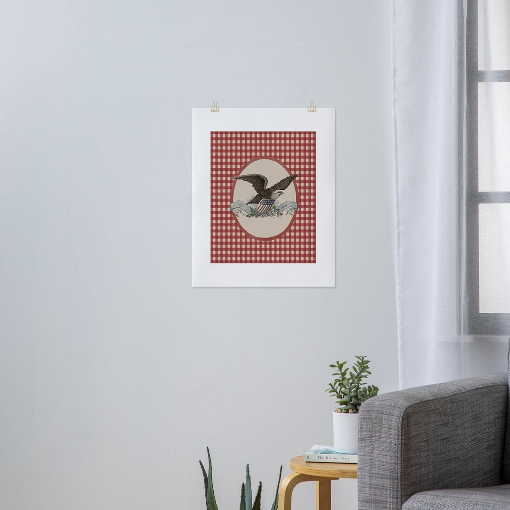 DENY Designs Gingham Eagle Art Print