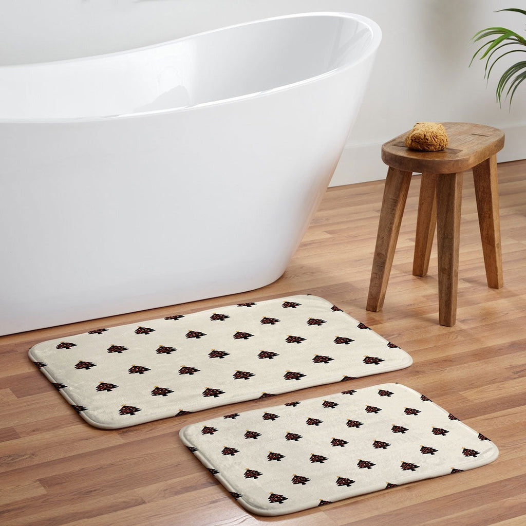 Design by Spark Black And Gold Christmas Tree Memory Foam Bath Mat