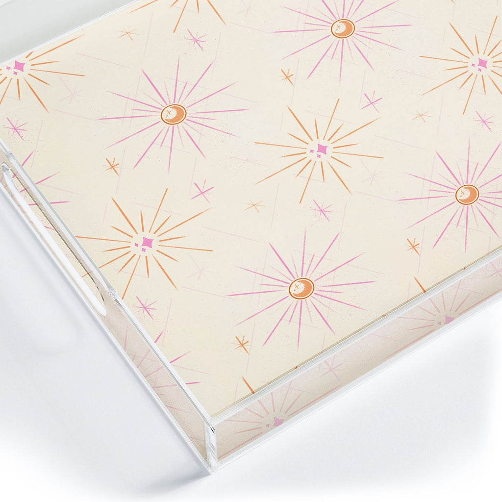 Little Om Pattern Little Moon cream Acrylic Tray