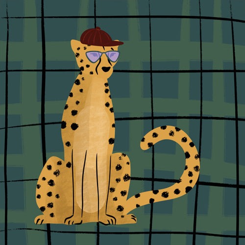 Design by Spark Cheetah Cool Cat Shower Curtain