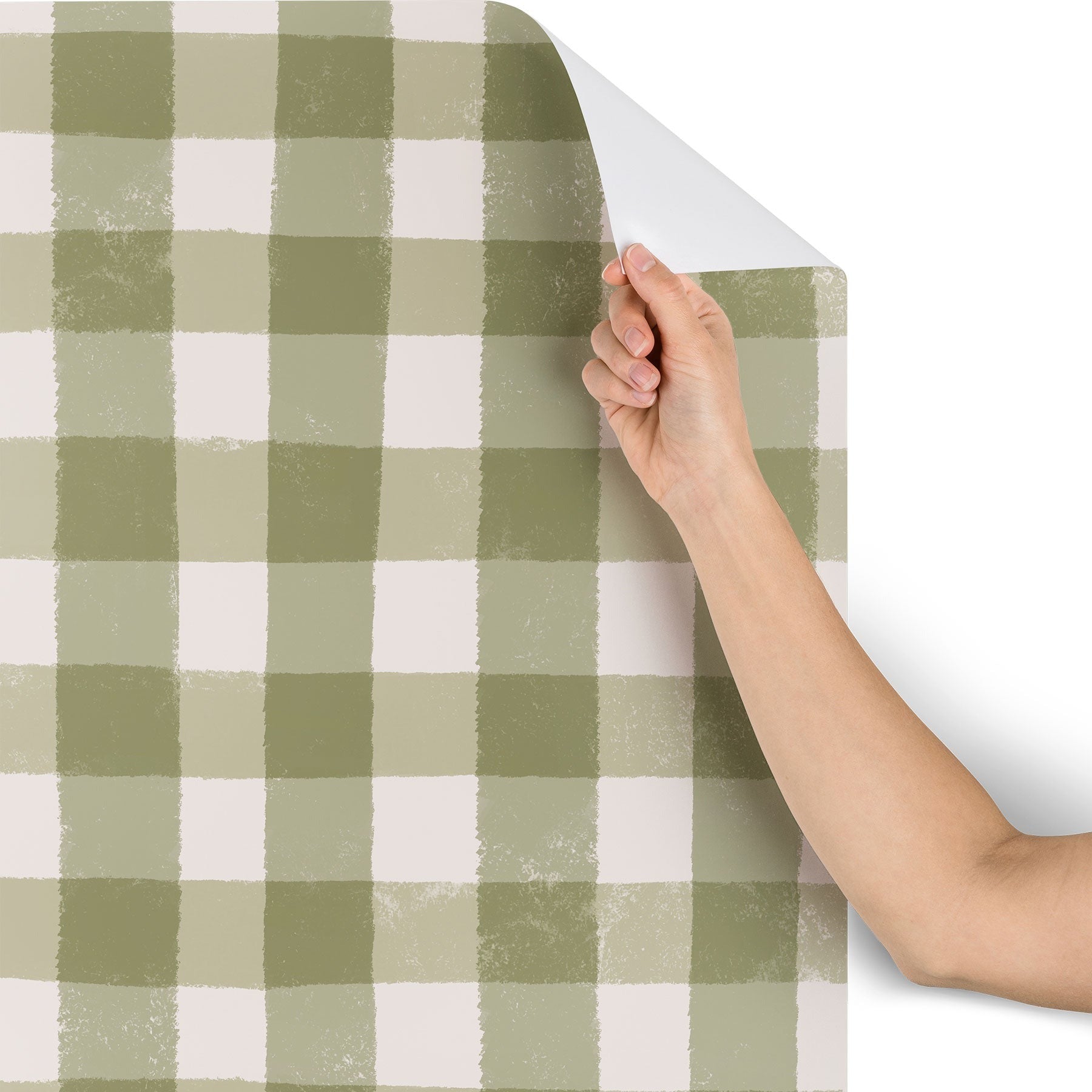 Menina Lisboa Rustic Green Plaid Wallpaper