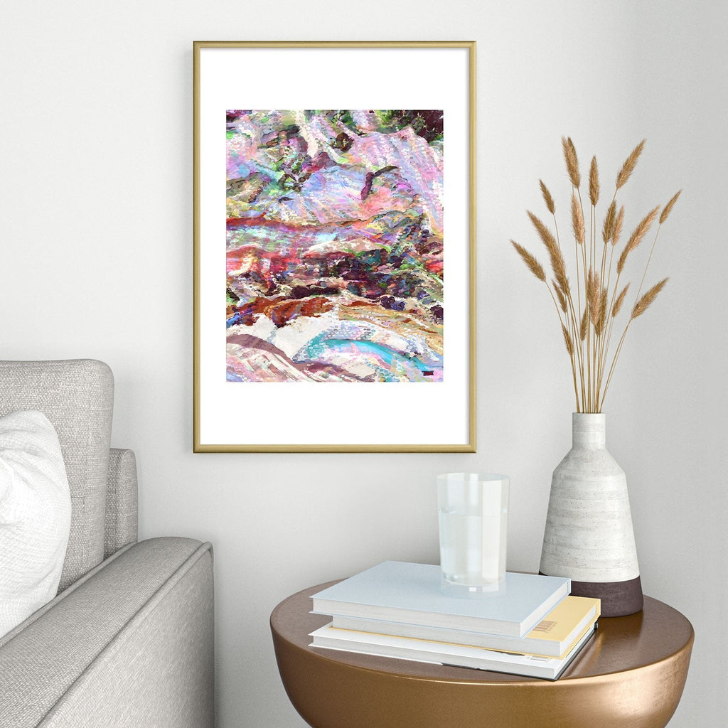 83 Oranges Sequin Haze Metal Framed Art Print