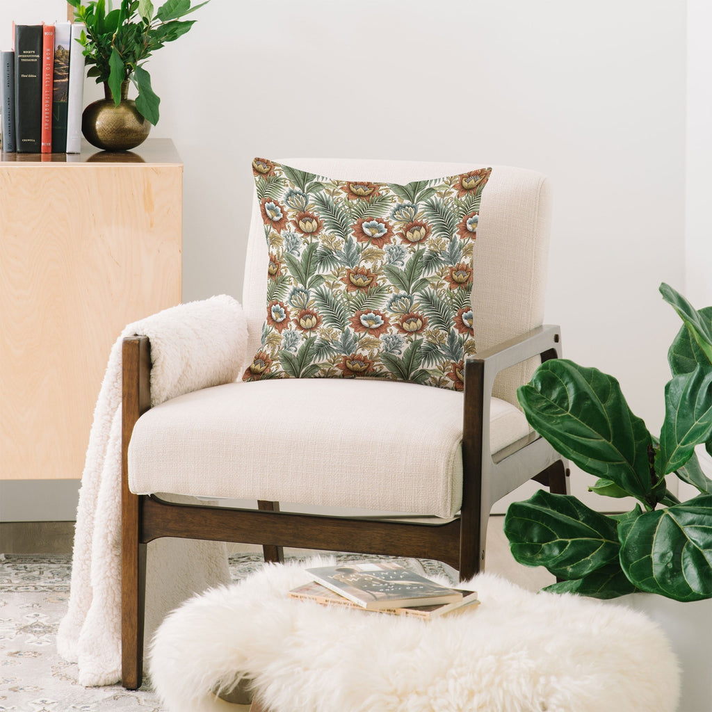 Marta Barragan Camarasa Retro Jungle Garden Throw Pillow