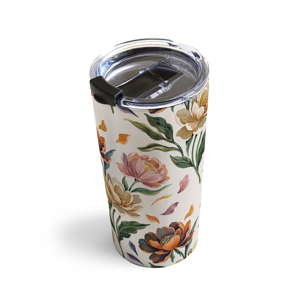 Marta Barragan Camarasa Hand Painted Peony Florals Travel Mug