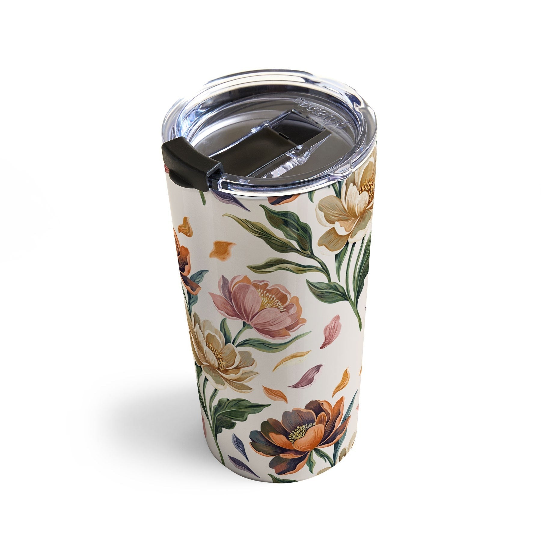 Marta Barragan Camarasa Hand Painted Peony Florals Travel Mug