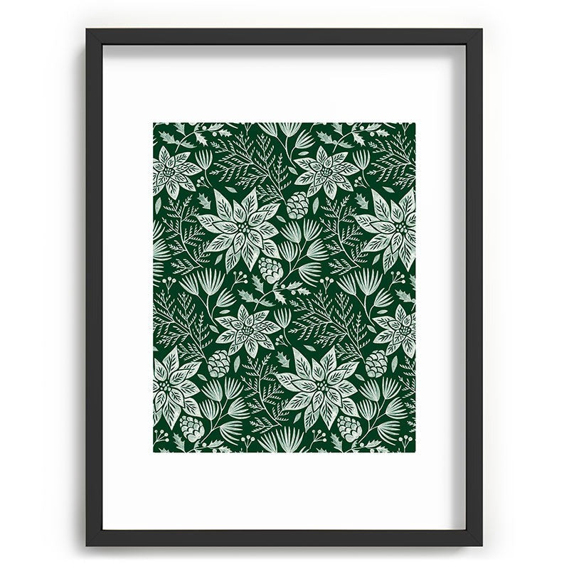 Pimlada Phuapradit Christmas Poinsettia Recessed Framing Rectangle