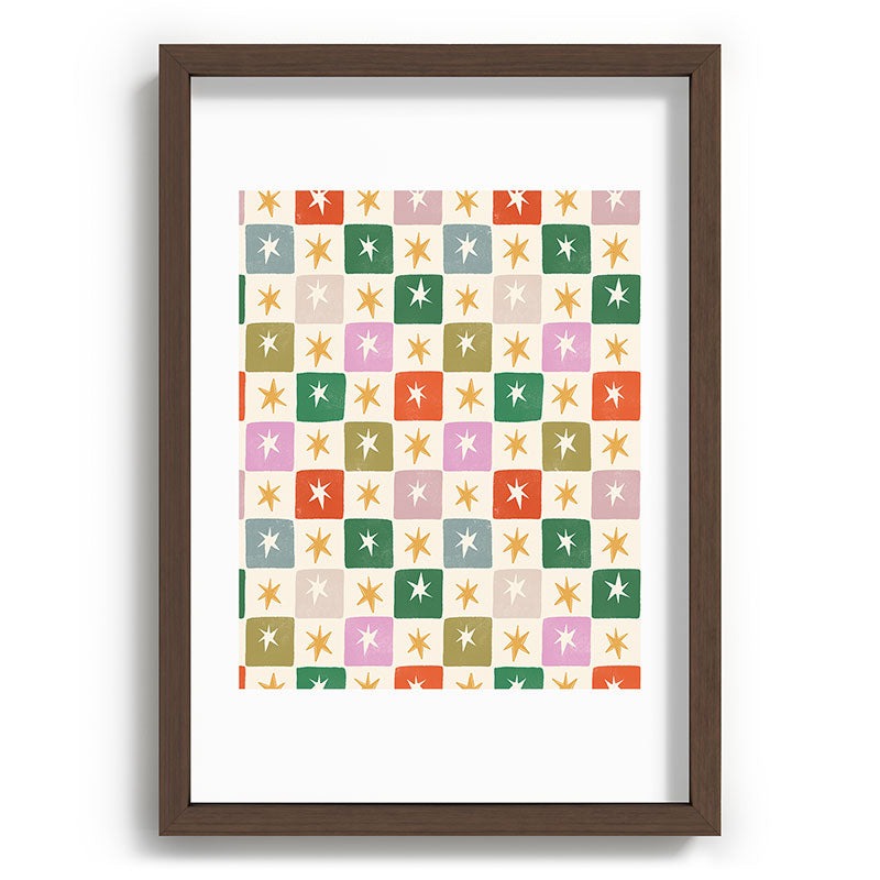 LouBruzzoni Retro Star Block Pattern Recessed Framing Rectangle