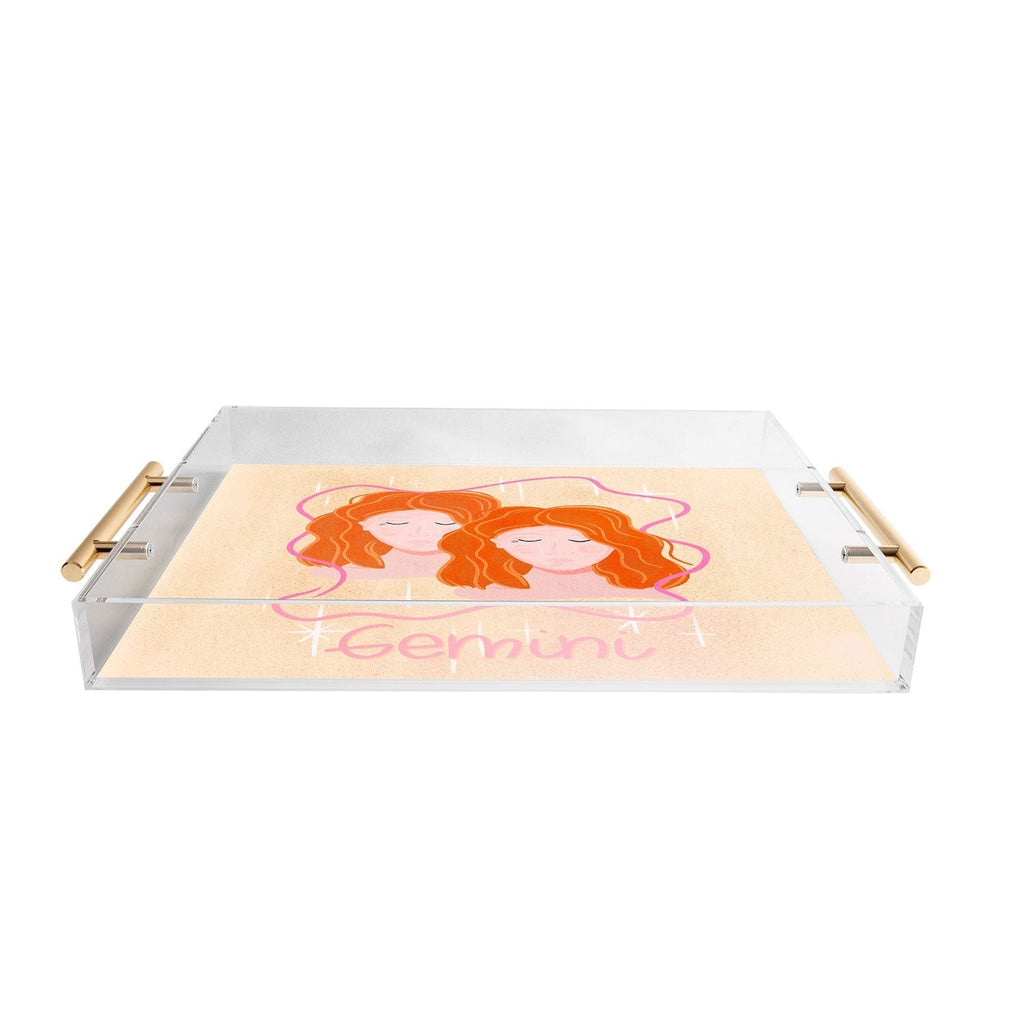 Little Om Zodiac Signs Gemini Acrylic Tray