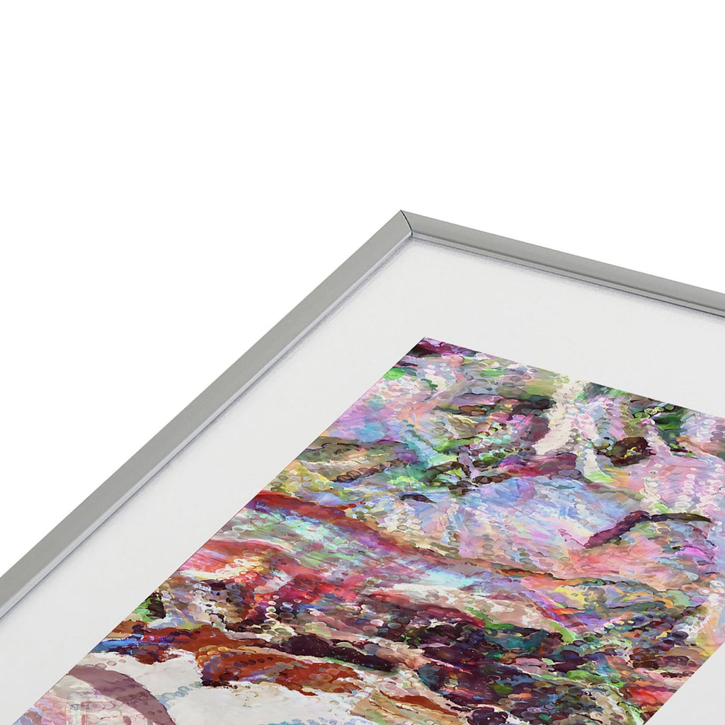 83 Oranges Sequin Haze Metal Framed Art Print